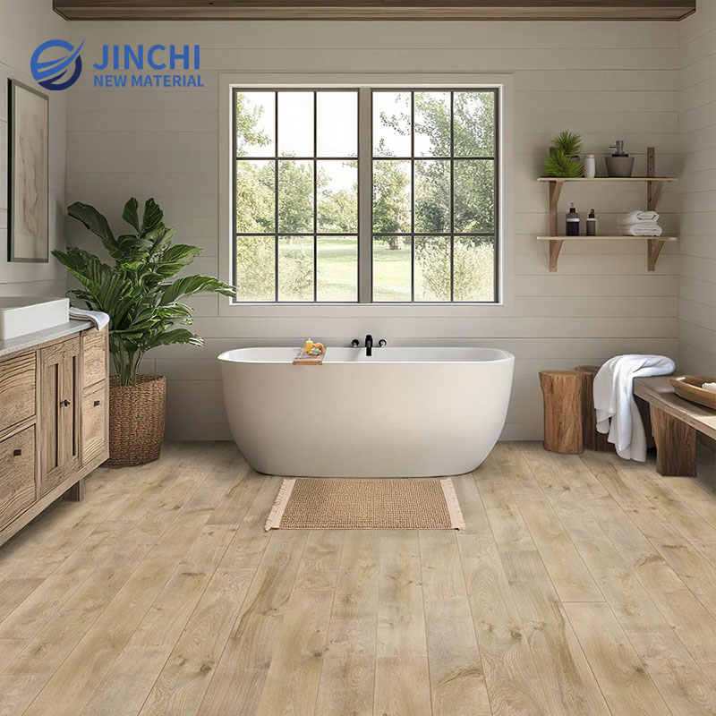 Suelo laminado impermeable de roble claro estilo rústico