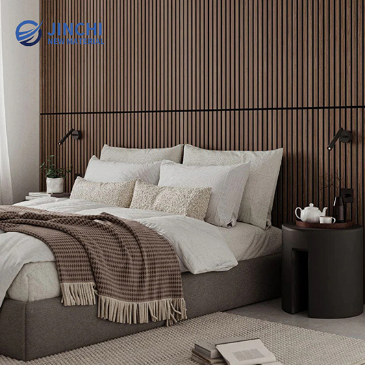 Paneles de pared insonorizados, paneles acústicos de lamas de nogal.