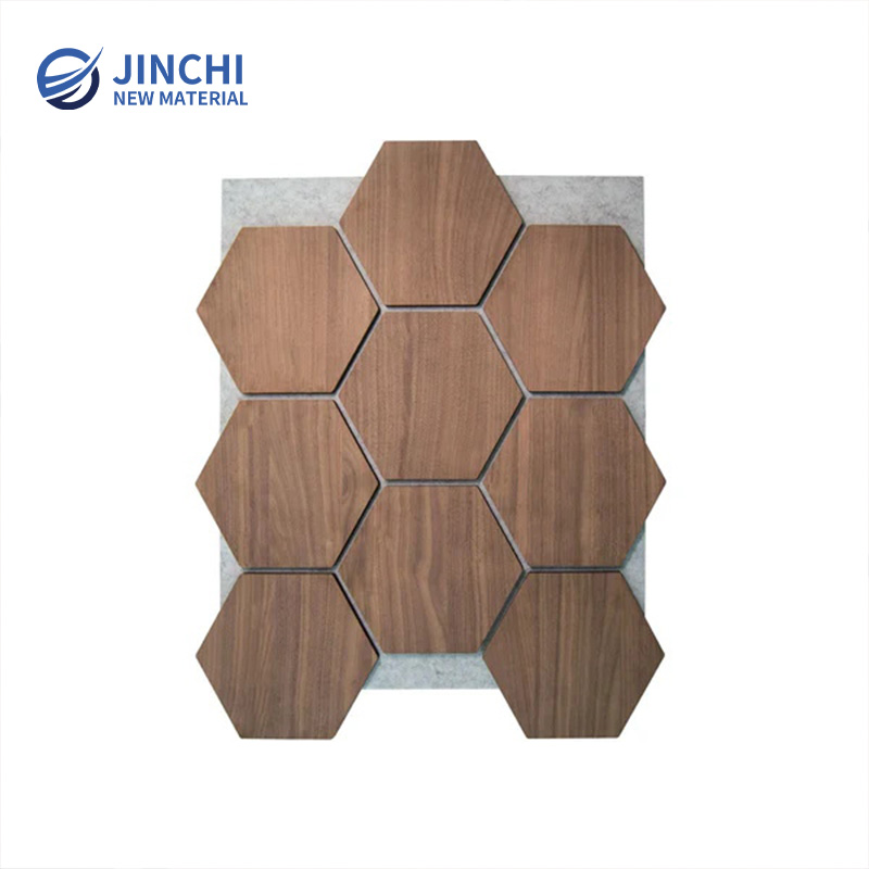 Paneles de pared insonorizados Hazelwood, panel hexagonal con fieltro.