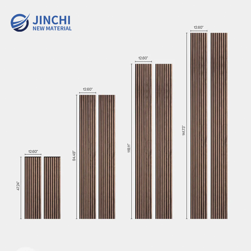 Paneles de pared insonorizados, paneles acústicos de lamas de nogal.