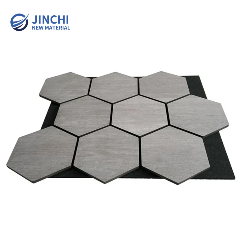 Schallschutzwandpaneele, graue Walnuss, sechseckig