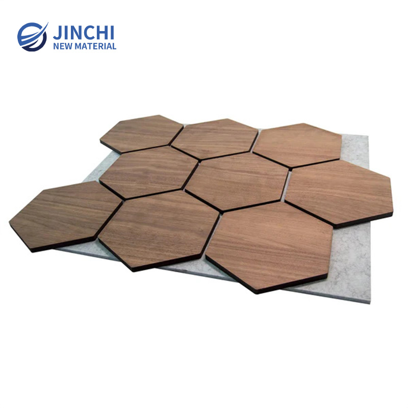 Paneles de pared insonorizados Hazelwood, panel hexagonal con fieltro.