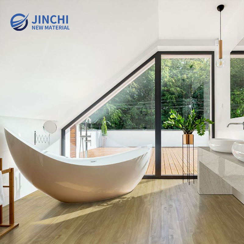 Pisos de madera veteada SPC 100% impermeables estilo campestre beige