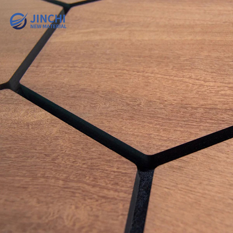 Звукоизолирующие стеновые панели из копченого дуба, шестиугольные панели