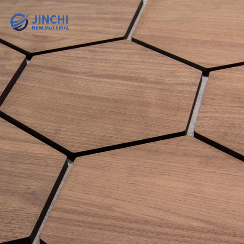 Paneles de pared insonorizados Hazelwood, panel hexagonal con fieltro.