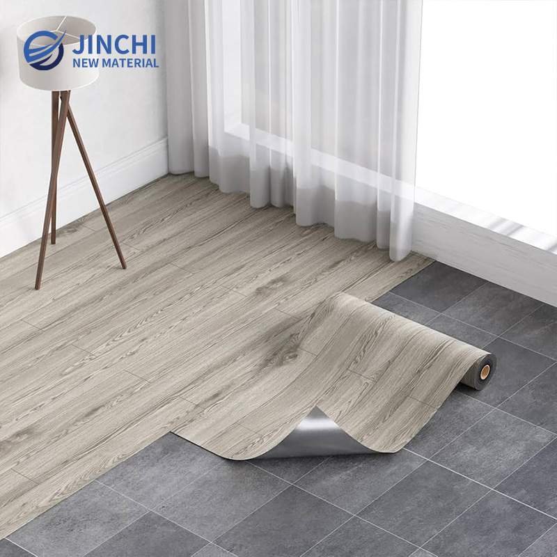 Revêtement de sol en rouleau durable et flexible à motif bois