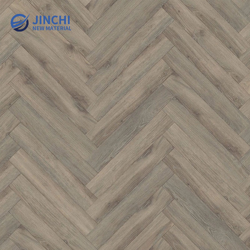 Pavimento de madeira SPC em espinha de peixe de carvalho escuro