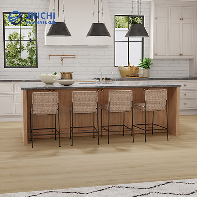 Pavimento vinílico em PVC com textura de madeira clara