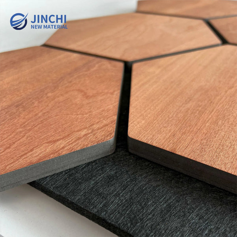 Звукоизолирующие стеновые панели из копченого дуба, шестиугольные панели